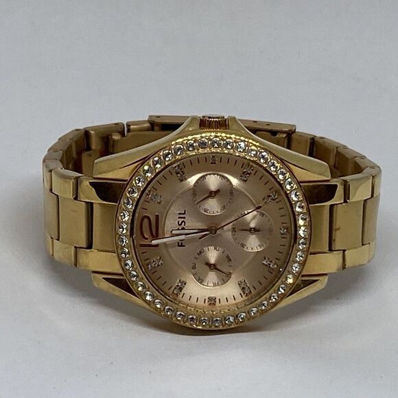 Fossil Riley ES2811 Women's Rose Gold Stainless Steel Analog Dial Watch JK668 - Picture 7 of 12